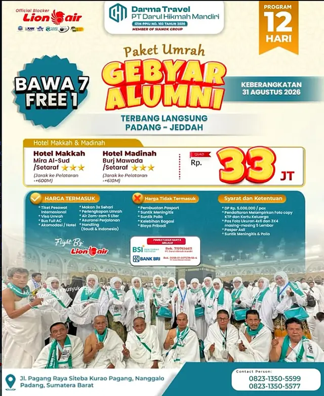 Poster paket Gebyar Alumni Darma Travel — Rp33 Juta